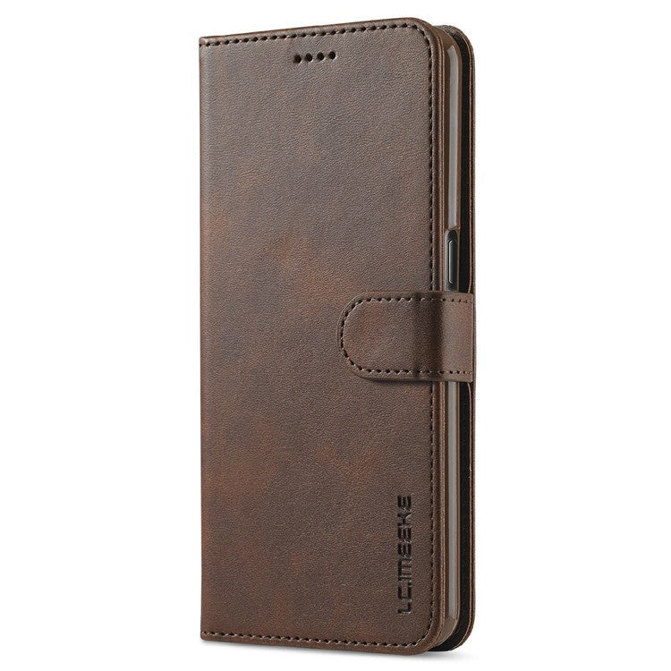 LC.IMEEKE Wallet Design Leather Phone Stand Case Shell for Oppo Reno5 4G/5G / Reno5 K 4G/5G / Find X3 Lite - Brown