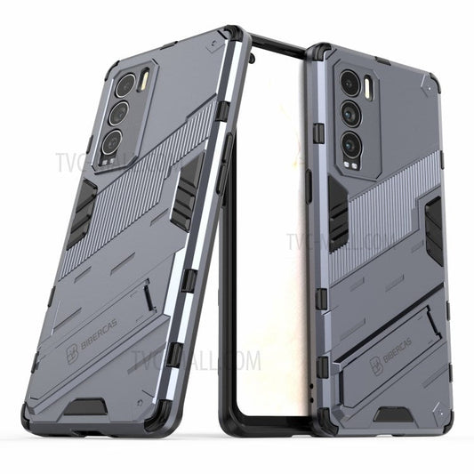 Military Grade Kickstand Hard PC Soft TPU Shockproof Protective Case for Realme GT Explorer Master - Dark Blue