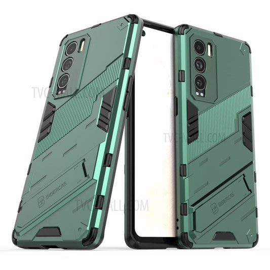 Military Grade Kickstand Hard PC Soft TPU Shockproof Protective Case for Realme GT Explorer Master - Green