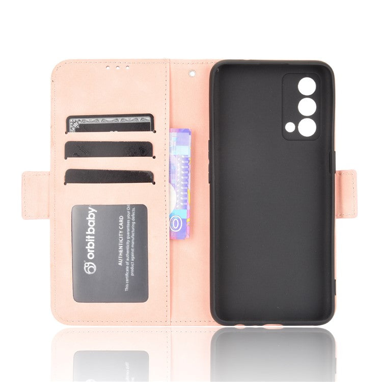 Multiple Card Slots Leather Case with Wallet Stand for Realme GT Master - Pink