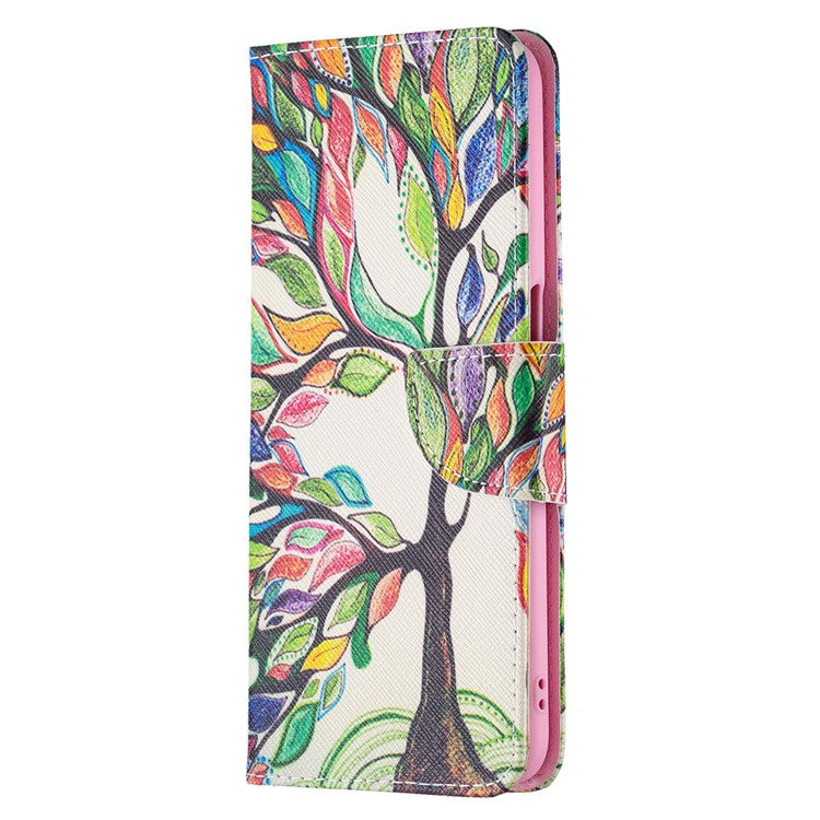 Pattern Printing Premium PU Leather Wallet Stand Flip Protective Cover with Magnetic Closure for Oppo A16/A16s/A54s - Life Tree
