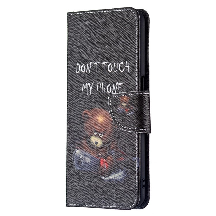 Pattern Printing Premium PU Leather Wallet Stand Flip Protective Cover with Magnetic Closure for Oppo A16/A16s/A54s - Bear