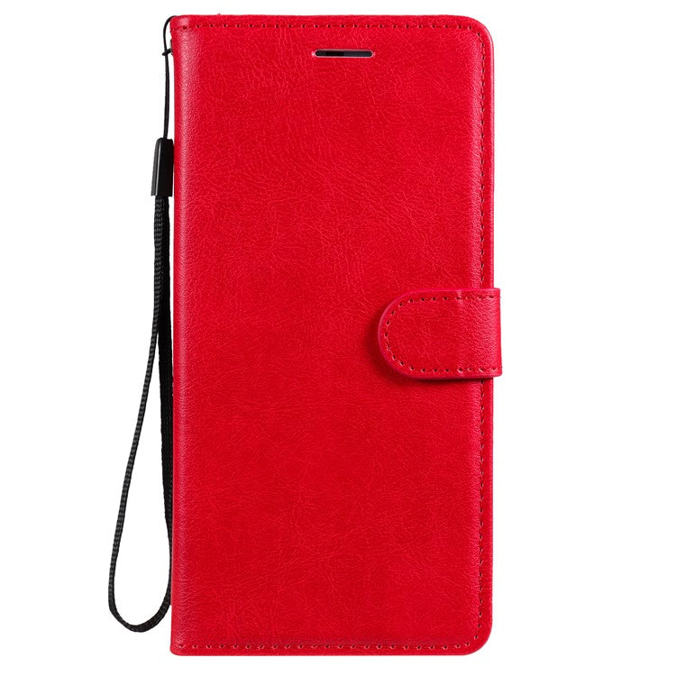 KT Leather Series-2 Shockproof Folio Flip PU Leather Wallet Case with Stand and Strap for Oppo A55 5G / A54 4G / A16 4G / Realme V11 5G - Red