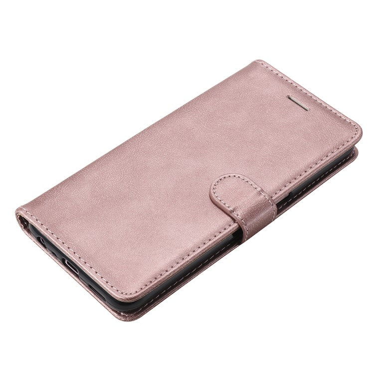 KT Leather Series-2 Shockproof Folio Flip PU Leather Wallet Case with Stand and Strap for Oppo A55 5G / A54 4G / A16 4G / Realme V11 5G - Rose Gold