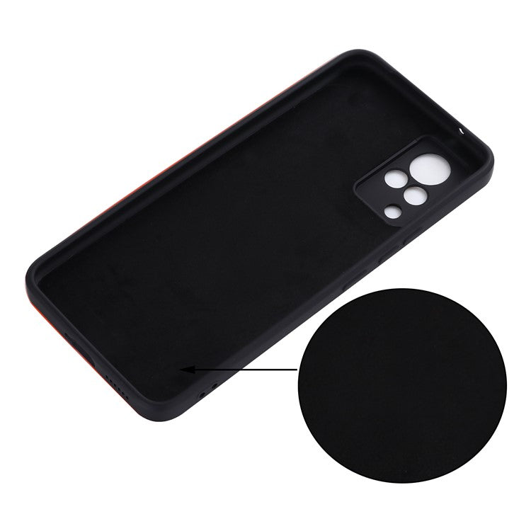 Shockproof Phone Cover Precise Cutout Solid Color Liquid Silicone Phone Case with Handy Strap for vivo V21 4G - Black