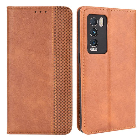 Retro Surface Well-Protected Anti-Drop Auto-Absorbed Leather Phone Wallet Stand Case Cover for Realme GT Explorer Master - Brown