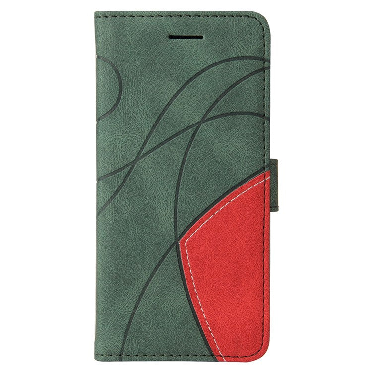 KT Leather Series-1 Bi-color Splicing PU Leather Wallet Stand Flip Phone Case with Strap for vivo Y20 / Y20s / Y20A / Y20i / Y20G / Y20s [G] / Y11s/ Y12a / Y12s - Green