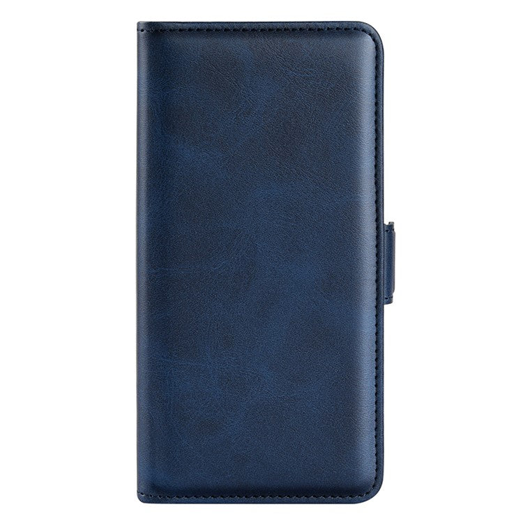 Stylish Ultra Light Viewing Stand PU Leather Flip Folio Wallet Cover with Double Magnetic Clasps for Realme 8i/Narzo 50 4G - Blue