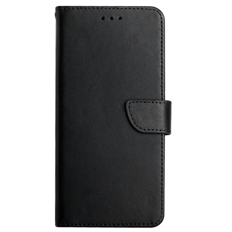 Splash-proof Protection Solid Color Nappa Texture Genuine Leather Outer Cover + Soft TPU Inner Shell with Stand Wallet for Oppo A93s 5G - Black