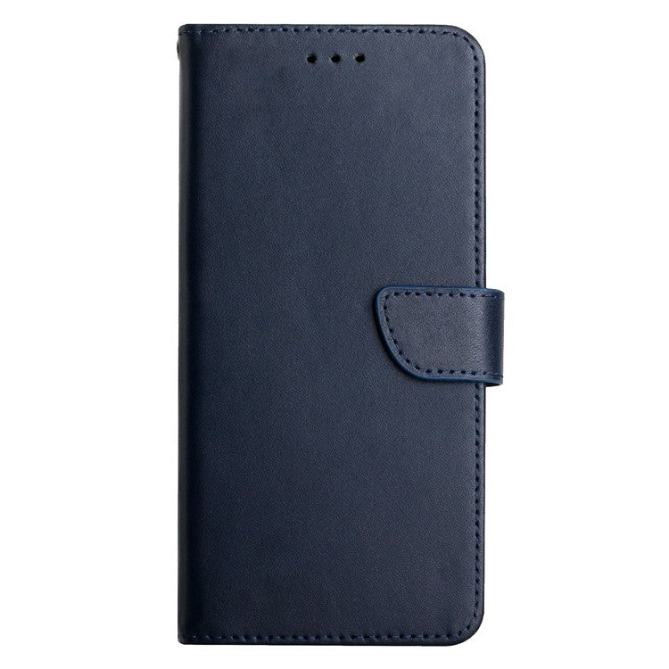 For Realme 8 5G/V13 5G/Narzo 30 5G Phone Cover Nappa Texture Genuine Leather Stand Wallet Protective Case - Blue