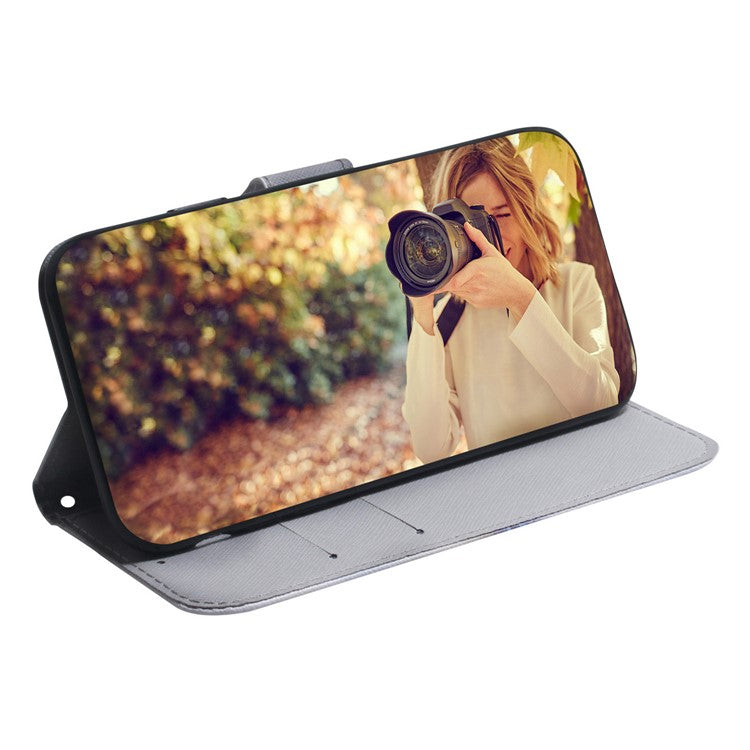 Pattern Printing Full Body Protective PU Leather Phone Case Stand Magnetic Wallet Folio Cover for Realme 8i/Narzo 50 4G - Apricot Blossom