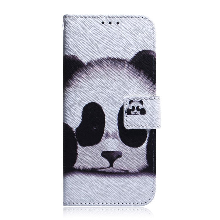 Pattern Printing Full Body Protective PU Leather Phone Case Stand Magnetic Wallet Folio Cover for Realme 8i/Narzo 50 4G - Panda