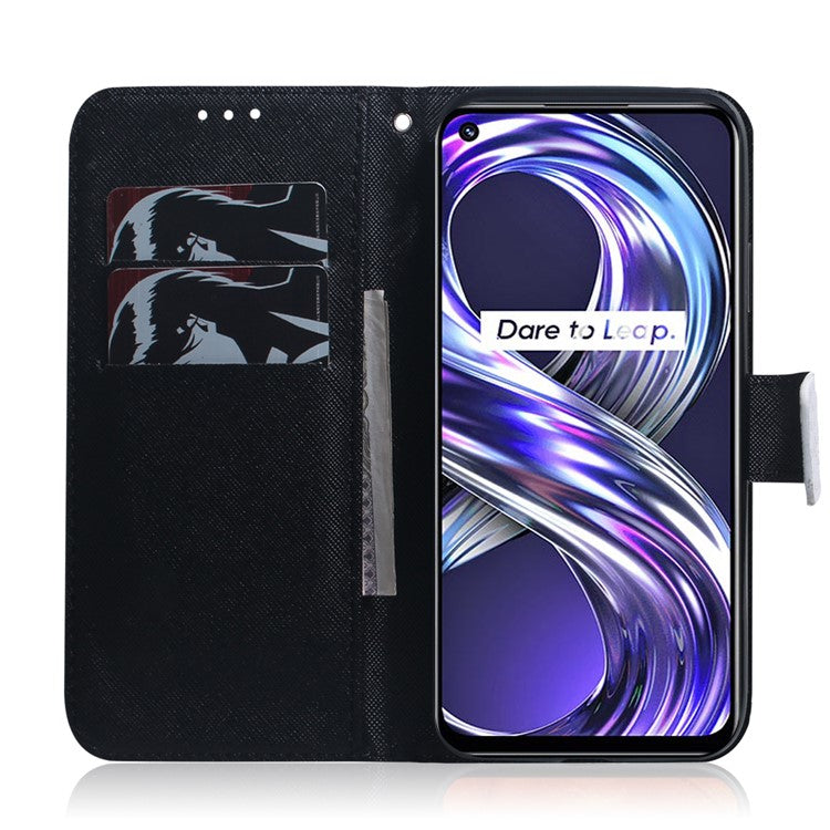 Pattern Printing Full Body Protective PU Leather Phone Case Stand Magnetic Wallet Folio Cover for Realme 8i/Narzo 50 4G - Panda