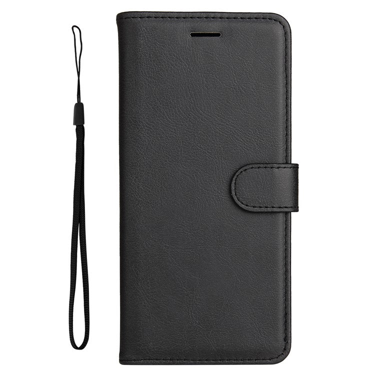 KT Leather Series-2 Solid Color Anti-drop PU Leather Case Magnetic Closure Phone Protective Cover with Wallet Stand for Realme GT Neo2 5G/GT Neo 3T 5G  - Black
