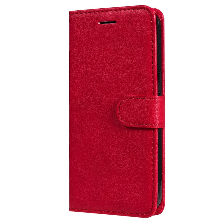 KT Leather Series-2 Solid Color Anti-drop PU Leather Case Magnetic Closure Phone Protective Cover with Wallet Stand for Realme GT Neo2 5G/GT Neo 3T 5G  - Red