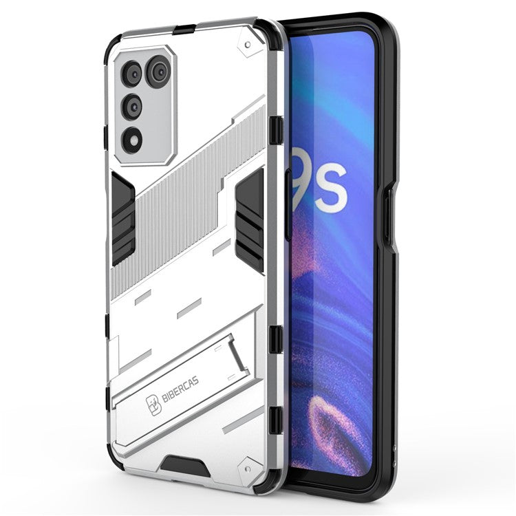 Scratch-resistant Drop-proof Soft TPU Hard PC Back Cover Shell with Kickstand for Oppo K9s 5G - White