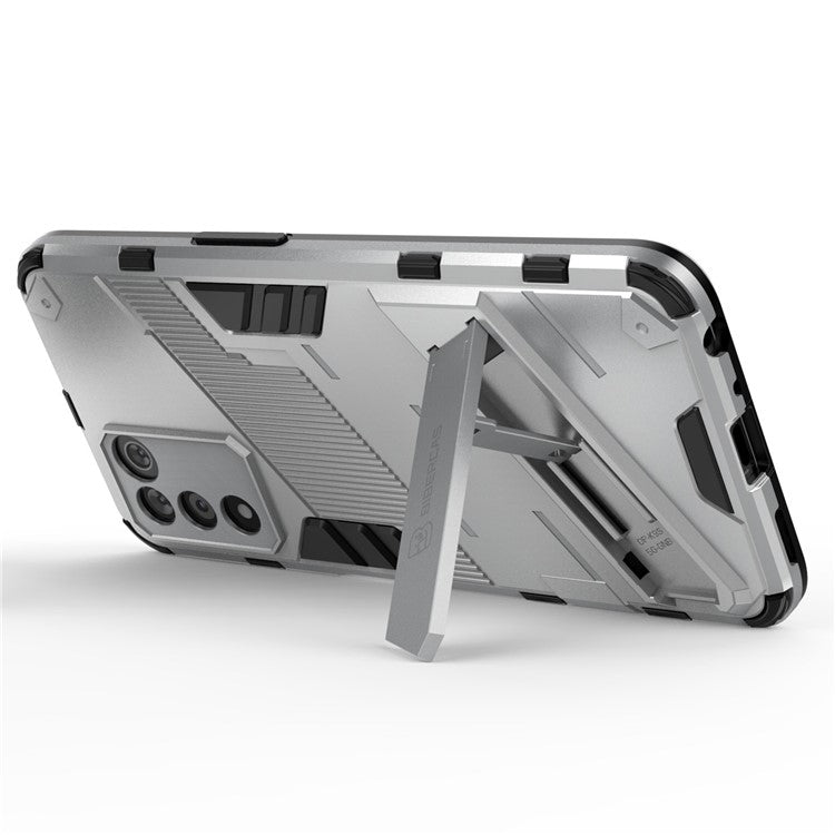 Scratch-resistant Drop-proof Soft TPU Hard PC Back Cover Shell with Kickstand for Oppo K9s 5G - White