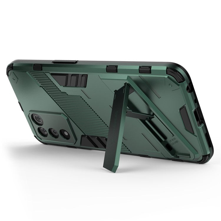 Scratch-resistant Drop-proof Soft TPU Hard PC Back Cover Shell with Kickstand for Oppo K9s 5G - Green