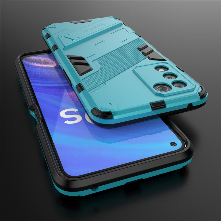 Scratch-resistant Drop-proof Soft TPU Hard PC Back Cover Shell with Kickstand for Oppo K9s 5G - Baby Blue