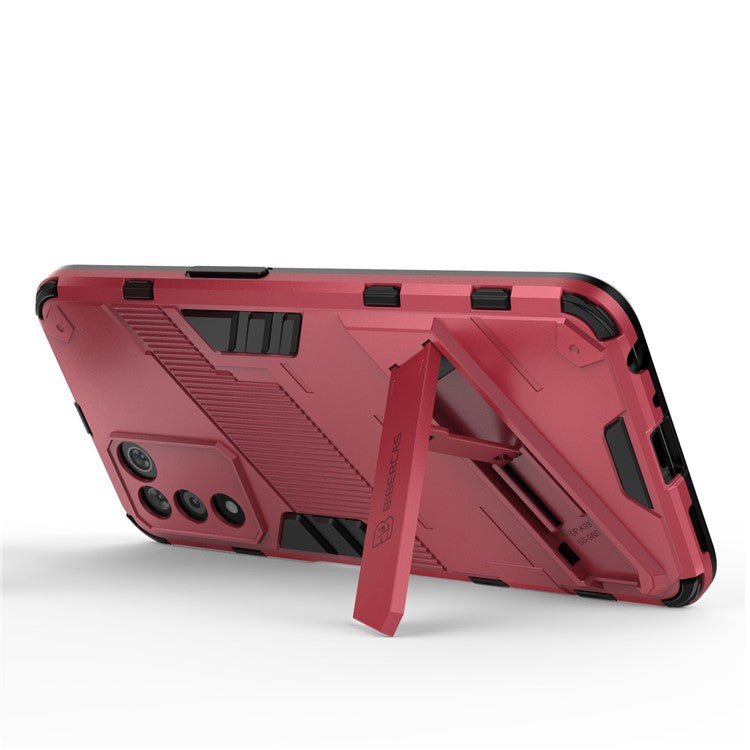 Scratch-resistant Drop-proof Soft TPU Hard PC Back Cover Shell with Kickstand for Oppo K9s 5G - Rose