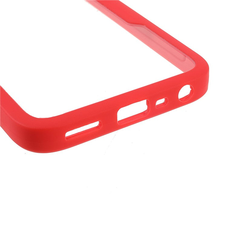 For Realme 8i/Narzo 50 4G Acrylic + TPU Hybrid Phone Case with PET Screen Protector 360-Degree Coverage Phone Protector - Red