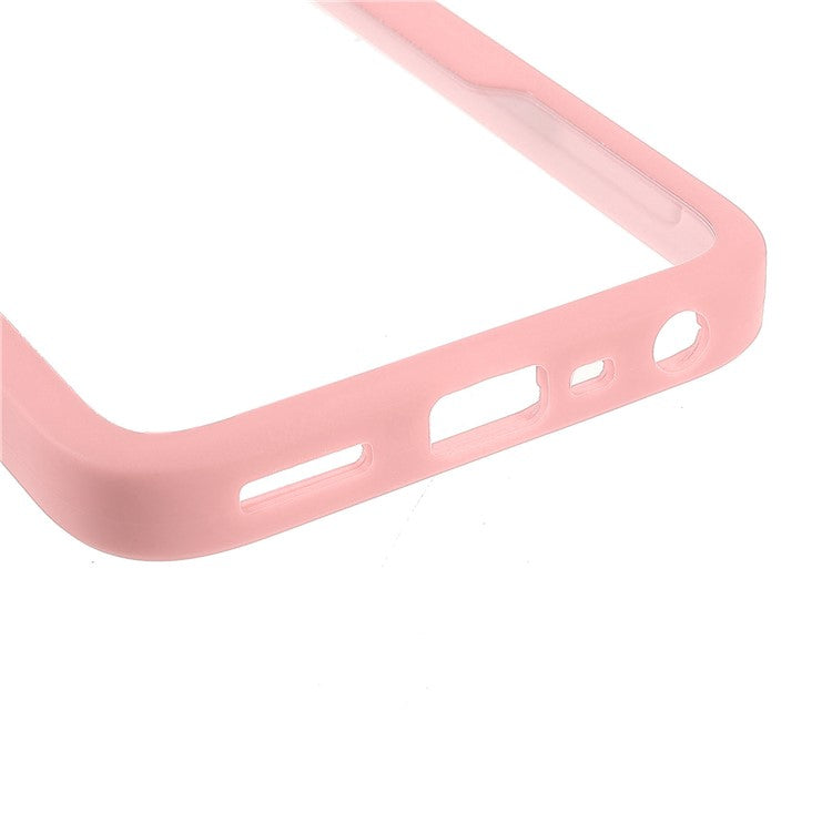 For Realme 8i/Narzo 50 4G Acrylic + TPU Hybrid Phone Case with PET Screen Protector 360-Degree Coverage Phone Protector - Pink