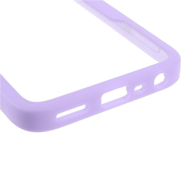 For Realme 8i/Narzo 50 4G Acrylic + TPU Hybrid Phone Case with PET Screen Protector 360-Degree Coverage Phone Protector - Purple