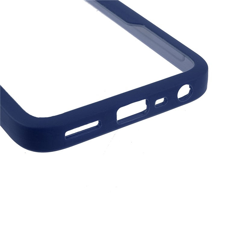 For Realme 8i/Narzo 50 4G Acrylic + TPU Hybrid Phone Case with PET Screen Protector 360-Degree Coverage Phone Protector - Navy Blue