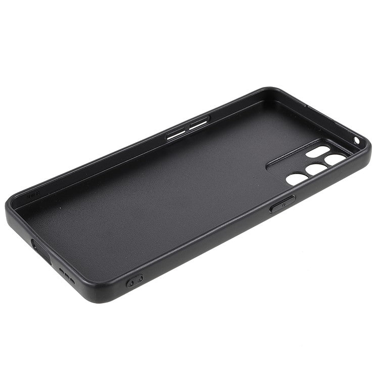Litchi Texture Genuine Leather Coating TPU + PC Shockproof Phone Case Cover for Oppo Reno6 5G - Green