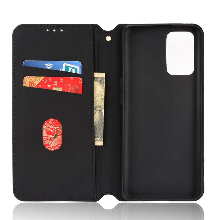 Stand Wallet Design Well-protected 3D Rhombus Imprinting Leather Phone Case Cover for Realme GT Neo2T 5G/GT 5G/GT Neo 5G/Q3 Pro 5G - Purple