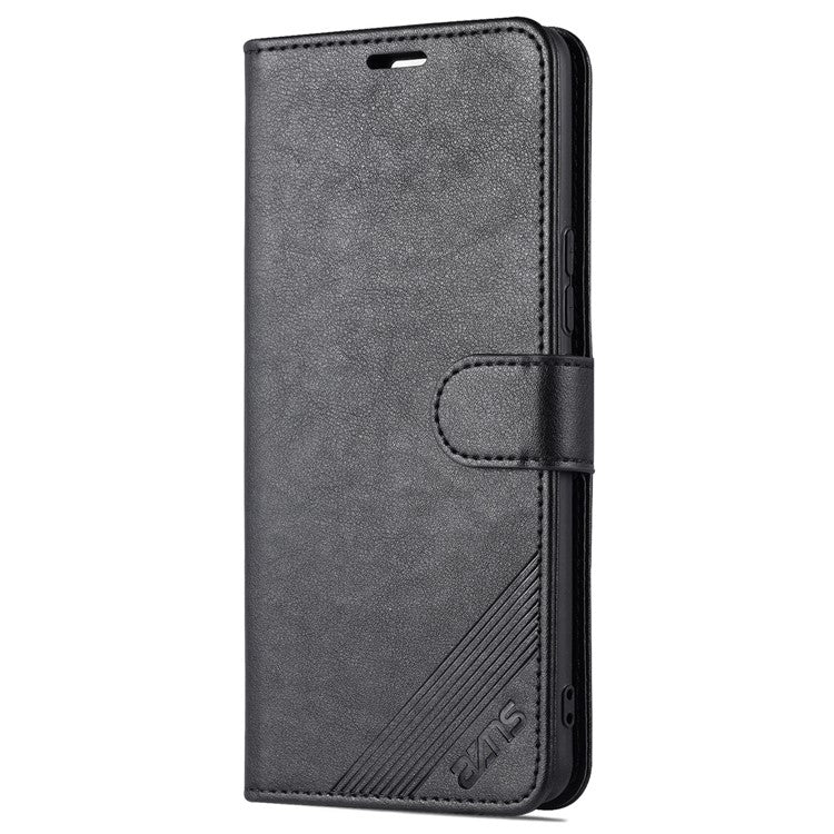 AZNS Textured Leather Case Stand Wallet All-round Protection Phone Cover for vivo iQOO Neo5 - Black