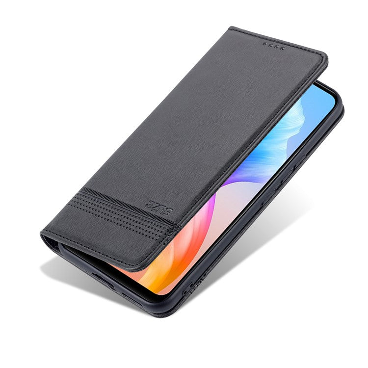 AZNS Book Stand PU Leather Phone Case Magnetic Auto-absorbed Wallet Flip Cover for vivo S10e / V23e 4G - Black
