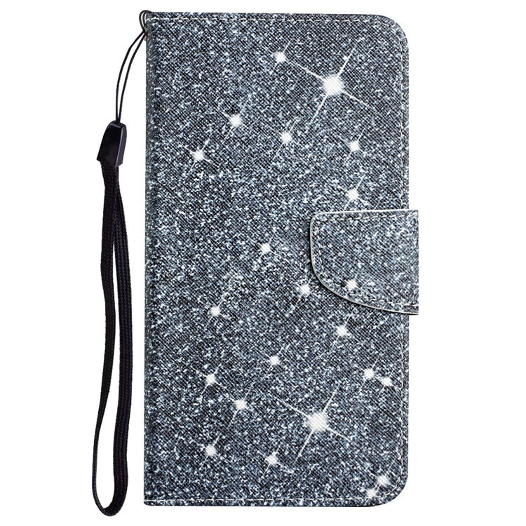 Cross Texture Pattern Printing Phone Case Stand Wallet Shockproof Leather Cover with Wrist Strap for Realme C21 - Star