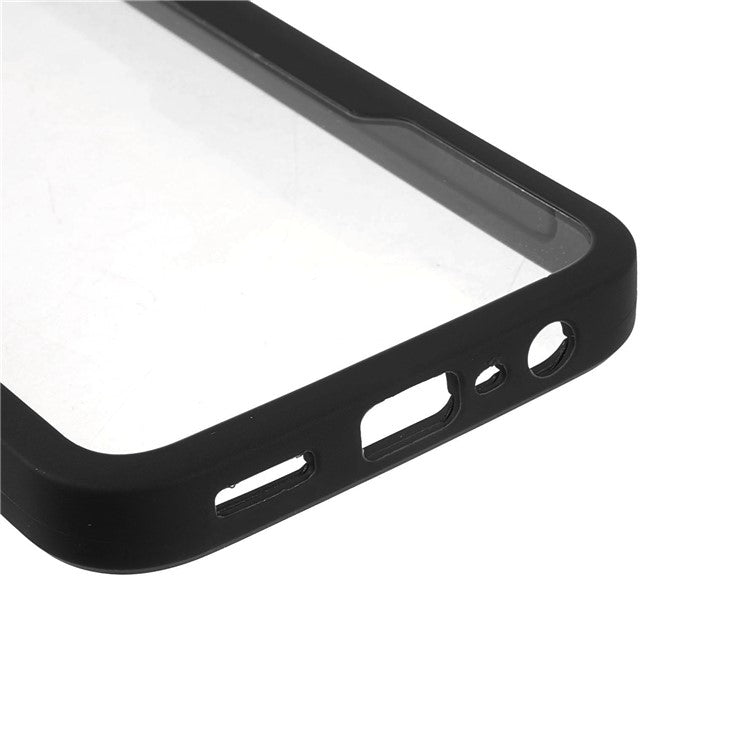 PET Screen Protector + Acrylic + TPU Lens Protection Shockproof Anti-fall Mobile Phone Cover for Oppo A52/A72/A92 - Black