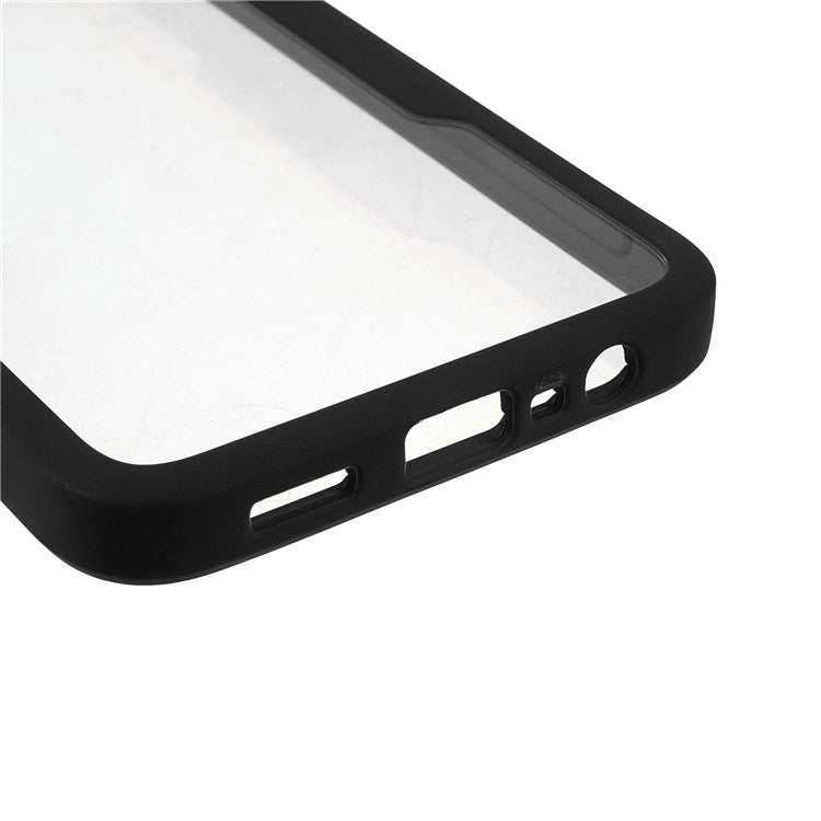 PET Screen Protector + Acrylic + TPU 360-degree Protection Anti-fall Mobile Phone Cover for Oppo A15/A15s - Black