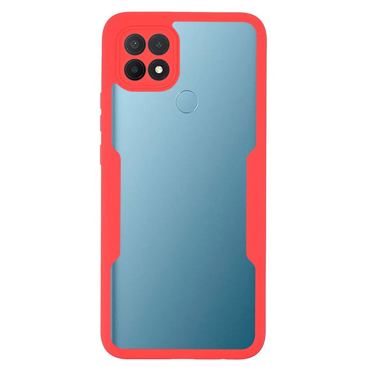 PET Screen Protector + Acrylic + TPU 360-degree Protection Anti-fall Mobile Phone Cover for Oppo A15/A15s - Red
