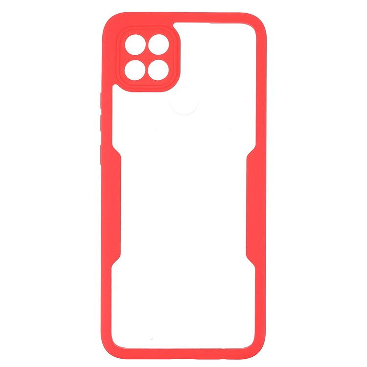 PET Screen Protector + Acrylic + TPU 360-degree Protection Anti-fall Mobile Phone Cover for Oppo A15/A15s - Red