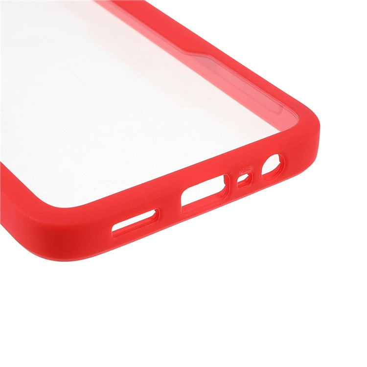 PET Screen Protector + Acrylic + TPU 360-degree Protection Anti-fall Mobile Phone Cover for Oppo A15/A15s - Red
