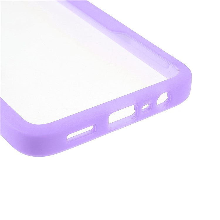 PET Screen Protector + Acrylic + TPU 360-degree Protection Anti-fall Mobile Phone Cover for Oppo A15/A15s - Purple