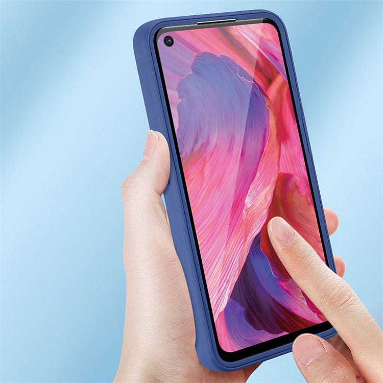 All-round Shockproof Phone Case PET Screen Protector + Acrylic Back Panel + TPU Frame Cover for Oppo A54 5G/A74 5G/A93 5G - Black