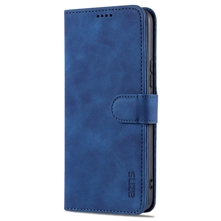 AZNS PU Leather Magnetic Clasp Cover Stand Wallet Inner TPU Phone Case for vivo Y71t 5G/V21e 5G - Blue