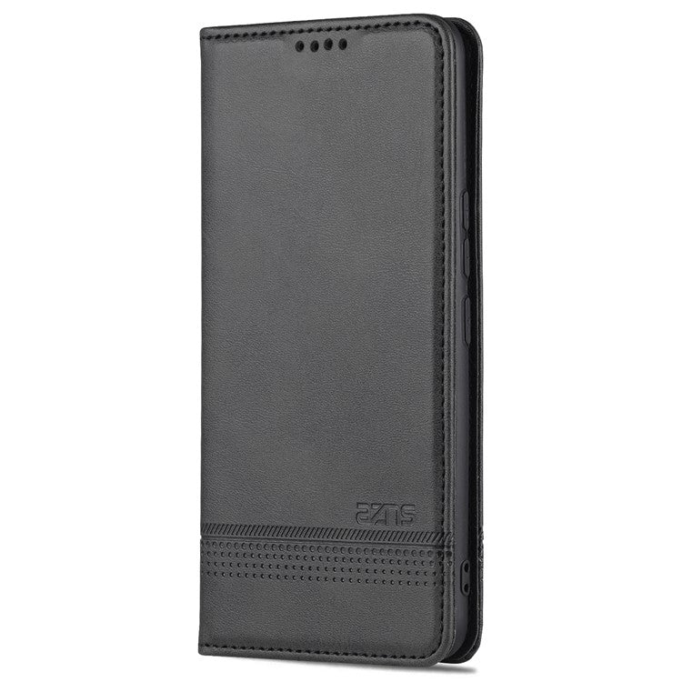 AZNS Magnetic Auto-absorbed Full Protection Cover PU Leather Stand Wallet Phone Case for vivo Y71t 5G/V21e 5G - Black