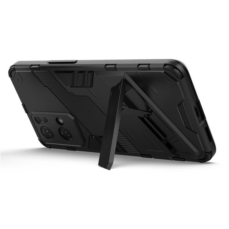 Scratch Resistant Hard PC Shockproof Anti-Drop TPU Protective Cover with Kickstand for Oppo Reno7 Pro 5G - Black
