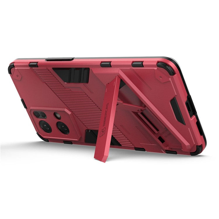 Scratch Resistant Hard PC Shockproof Anti-Drop TPU Protective Cover with Kickstand for Oppo Reno7 Pro 5G - Rose