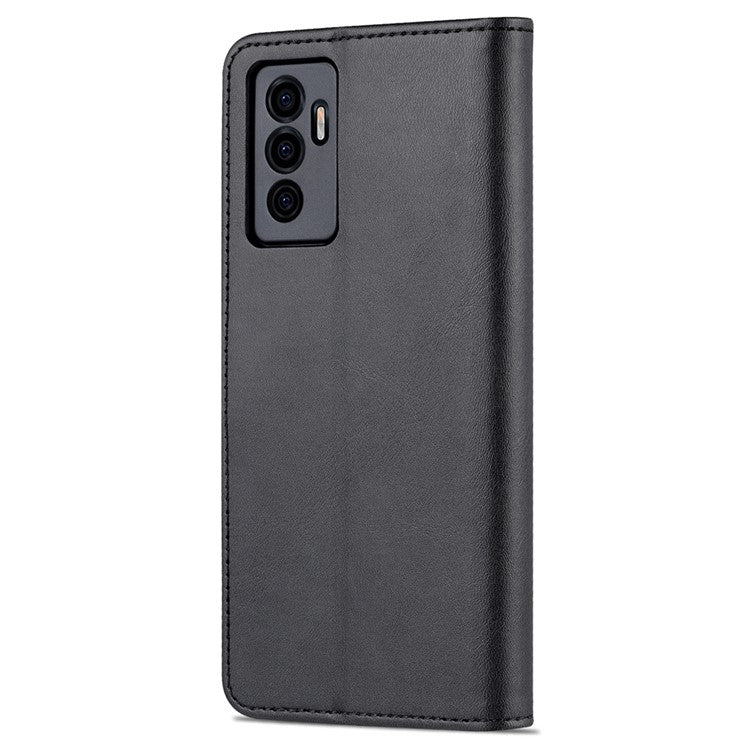 AZNS Full Body Protection PU Leather Wallet Stand Protective Phone Case Cover for vivo S10e/V23e 4G - Black