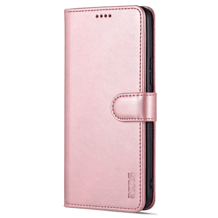AZNS Full Body Protection PU Leather Wallet Stand Protective Phone Case Cover for vivo S10e/V23e 4G - Rose Gold