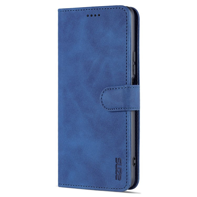 AZNS Fall Prevention PU Leather Wallet Stand Protective Phone Case Cover for vivo T1 5G - Blue