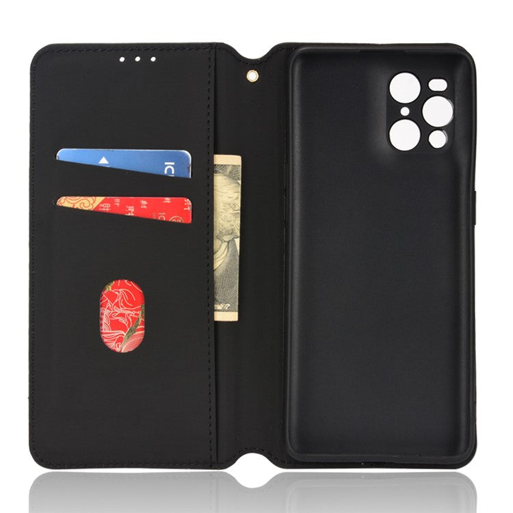 Protective Cover Shockproof Rhombus Pattern Imprinted Cell Phone Case PU Leather + TPU Phone Case with Stand Wallet for Oppo Find X3 Pro /  Find X3 - Blue