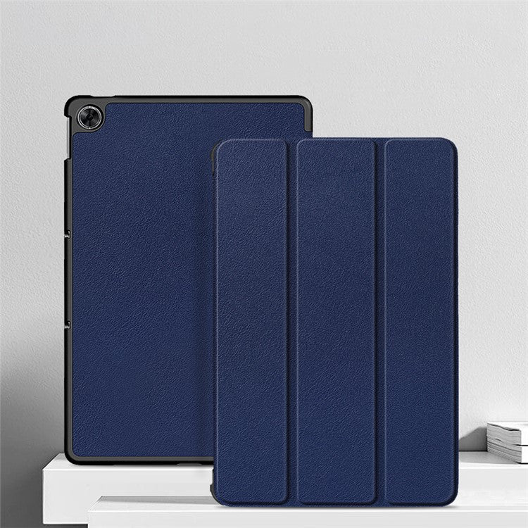 JIUYU PU Leather+PC Tri-fold Stand Drop-proof Tablet Case Shell for Realme Pad - Blue