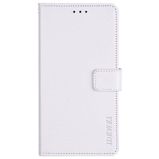 IDEWEI For vivo Y32 PU Leather Phone Case Crazy Horse Texture Stand Wallet Magnetic Clasp Cover - White